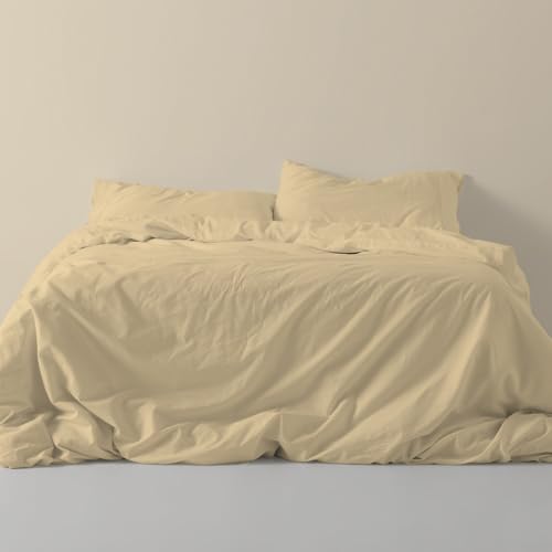 Funda nórdica de satén Color Beige y Natural