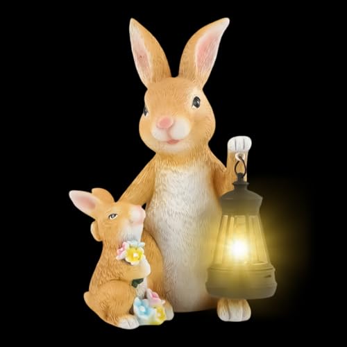 Lanterne de jardin solaire lapin, cadeau de pendaison de crémaillère