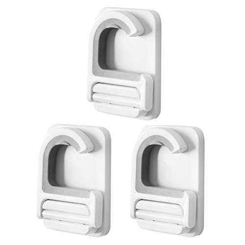 DOITOOL 3 ganchos multifuncionales para fregona, ganchos para escoba, prácticos clips para fregona