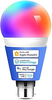 meross Smart Bulb Smart Bulb Alexa Light Bulb B22 Compatible with Apple Homekit, Alexa, Google Home, Siri Voice Control Dimmable Multicolor LED Light Bulb Equivalent 60W