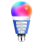 meross Smart Bulb Smart Bulb Alexa Light Bulb B22 Compatible with Apple Homekit, Alexa, Google Home, Siri Voice Control Dimmable Multicolor LED Light Bulb Equivalent 60W