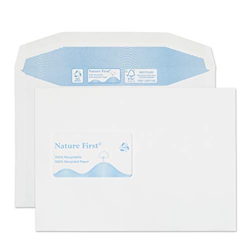 Blake Environmental - FSC Recycled Envelopes C5 Window (162 x 229 mm) - Pack of 500 - Eco Biodegradeable 90GSM - Gummed White Window Envelopes - Stationery & Business Supplies (RN027CBC) — image 1