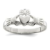 JewelryWeb 925 Sterling Silver Polished Solid Irish Claddagh Celtic Trinity Knot Ring Size 7 2mm Wide Ring for Women
