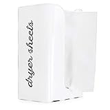 AuldHome Dryer Sheet Dispenser; Rustic Distressed Style White Fabric Softener Sheet Holder for Laundry Room