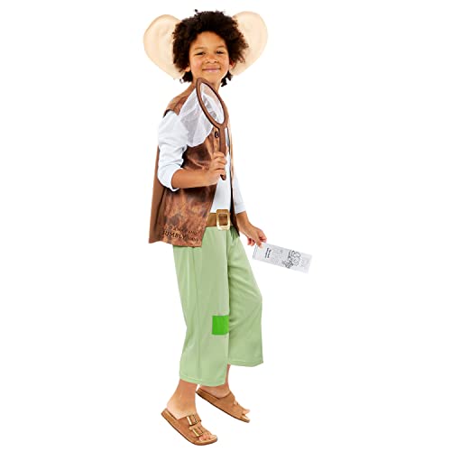Roald Dahl BFG Costume Set – Includes Top, Trousers, Ear Headband & Horn (Large Size)