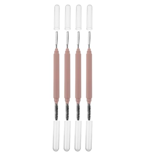 VALICLUD 4piezas Peine de Belleza de Doble Propósito Peine de Pestañas y Cepillo de Cejas de Acero Inoxidable con Cubierta Antipolvo para Maquillaje de Salón