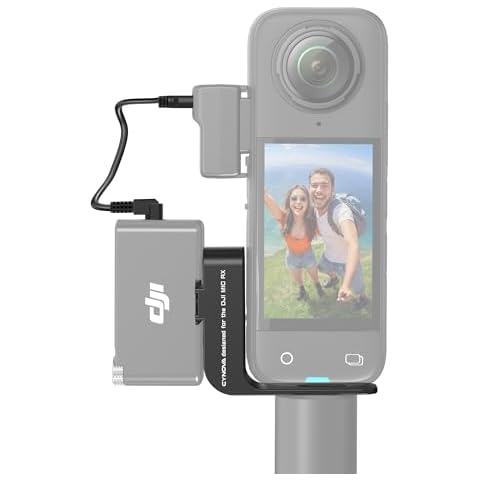 CYNOVA Mount for Insta360 X4 Accessories, Insta 360 X4 Cold Shoe Compatible with Insta360 X4 / X3 for DJI Mic 2 Microphone Holder（with 3.5mm Audio Cable） Cover
