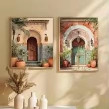 Cuadros de cactus estilo boho marroquí y arte de pared moderno LMAIWANG de 20x30cm
