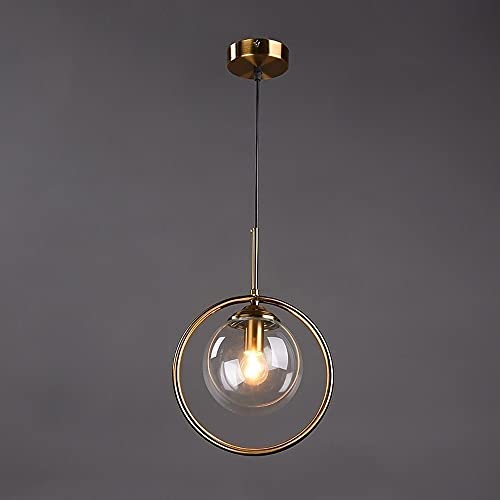 Plafonnier sphérique salon luminaire suspendu cuisine en verre doré E14
