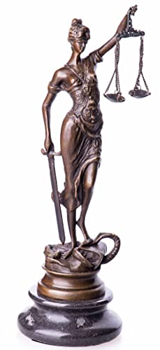 Justitia Bronze Figura giustizia firmata scultura in bronzo su base in marmo pab001 Palazzo esclusivo