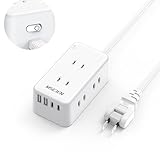 Mscien 延長コード usb コンセント 延長コード 3m スイッチ付き 電源タップ usb付き 6個AC差込口 2個usb-c 2個usb-a コンセントタップ たこあし 分岐 雷ガード oaタップ スイングプラグ 壁掛け 旅行 出張 おしゃれ