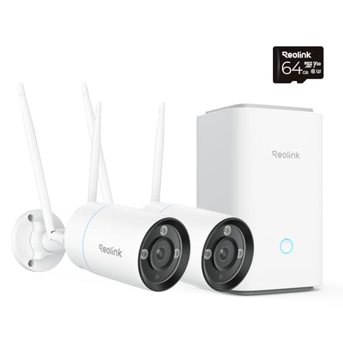 Reolink 4K Wi-Fi 6 Überwachungskamera Set mit Home Hub, 5/2,4 GHz WLAN Kamera Outdoor, IP67 Metallgehäuse, KI-Erkennung, Farbnachtsicht, 24/7-Aufzei