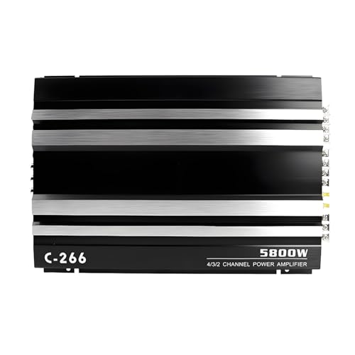 Hooma Amplificateur Audio Voiture Ampli Voiture à 4 Canaux Ampli HiFi Ultra-Mince, 12V, Alliage d'aluminium, Classe A/B, Plage de Fréquence 16Hz-36KHz