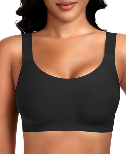 Image of Wireless Jelly Seamless Bras for Women No Underwire Tshirt Full Coverage Padded Bra Comfortable Everyday Bralettes