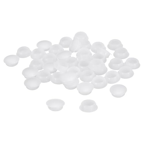 Image of uxcell 200Pcs Screw Hole Plugs, 16mm(5 /8 inch) Dia Plastic Round Button Plugs Snap in Locking Hole Covers Flush Type Caps for Furniture Cabinet, Transparent