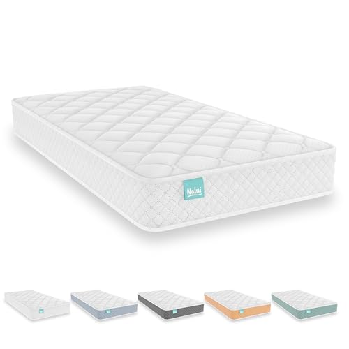 Nalui - Colchón de Cuna 57 x 117 Baby One con Núcleo Adapt Foam, Transpirable y Acolchado Termorregulador. Hipoalergénico | Certificado Oeko-Tex® | Altura ± 12cm | Hecho en España, Blanco