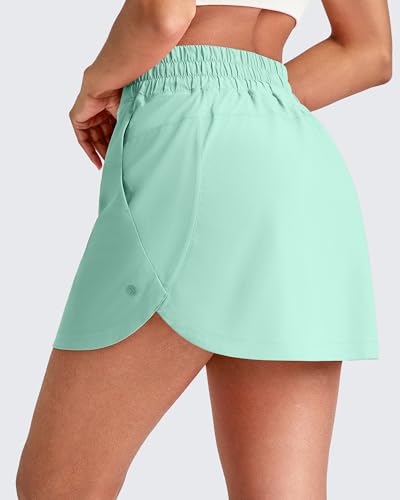 Image of G4Free A Line Golf Skirts for Women 15'' Elastic High Waisted Tennis Skorts Soft Casual Athletic Inner Shorts 4 Pockets