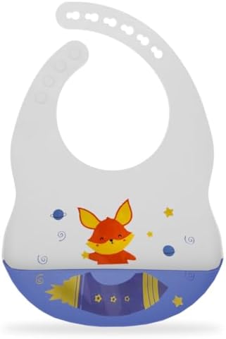 2 Bavaglini In Silicone Per Bambini - Impermeabili, Con Tasca, Lavabili In Lavastoviglie, Giallo E Grigio - Foto 3