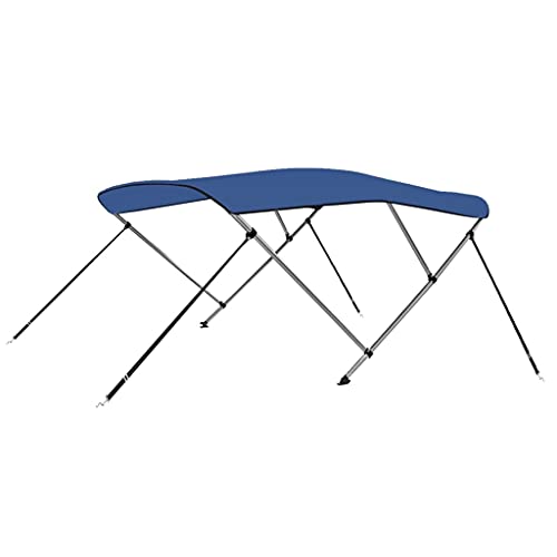 Bimini pour bateau bleu auvent 3 arceaux taud de soleil extérieur housse toit 183x196x137 cm