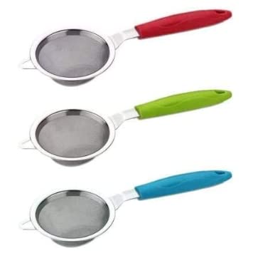 S Cart Plastic Tea Strainer for Kitchen, Chhalni - Chhani for Tea & Coffee, Tea Filter Stainless Steel, Tea and Coffee Strainer Filter(Pack of 3)