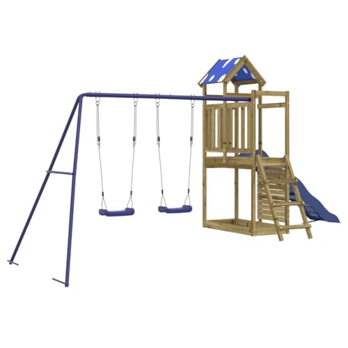 vidaXL Aire de Jeux d'extérieur Bois de pin imprégné, Ensemble de Jeu, Ensemble de Jeu en Bois, Ensemble de Terrain de Jeu