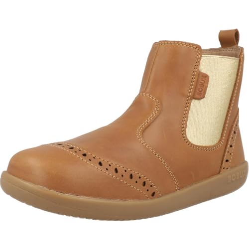 Bobux Kid+ Billie Caramel Leather Boots for Kids with Rubber Sole and Easy Zip Closure