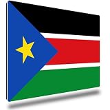TRIOSK Kühlschrankmagnete Länderflaggen Magnet Flagge Südsudan Länder Reise Souvenir Geschenk für Reiselustige Frauen Männer Weltenbummler Kühlschrank stark eckig groß 85x55 mm