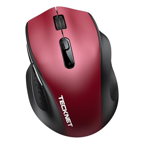 Image of TECKNET Wireless Mouse for Laptop, Dual-Mode Bluetooth Wireless Mouse | (BT5.2 /3.0 & 2.4G) Connection, Ergonomic Design, 5-Level DPI, Silent Click, Compatible with Laptop /PC /Windows /Chromebook