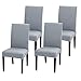 MOLVCE Hussen für Stühle 4er Set Stretch Stuhlhussen Universal Stuhlhusse aus Polyester Stuhlbezug für Esszimmer, Hotel, Bankett, Partys Deko, Hochzeit, Hellgrau