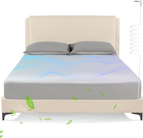 Grounding Sheets California King Size Earth Grounded Fitted Bed Sheet 10% Pure Silver Fiber + 90% Organic Cotton Bed Grounding Kit with grounding Cord for Improved Sleep & Wellness(Gray 80x72x15)