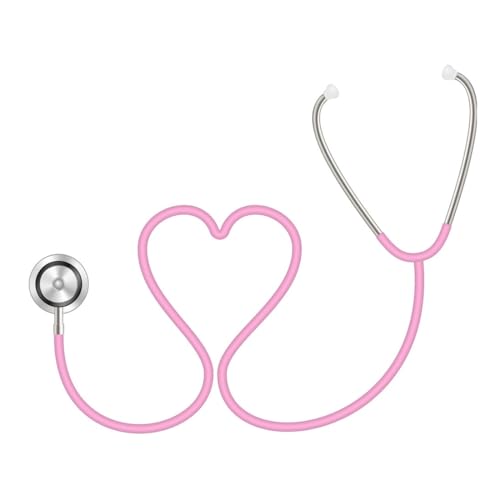 SGERUFZ 1 Pcs Stetoscopio Giocattolo Funzionante in Metallo, Stetoscopio Analogico per Bambini (Rosa)
