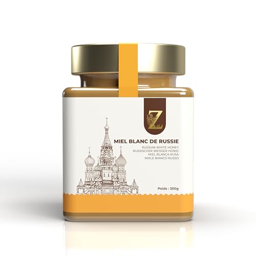 Miel bianco dalla Russia - 300g - 100% naturale, raccolto nelle foreste di Altai in Russia