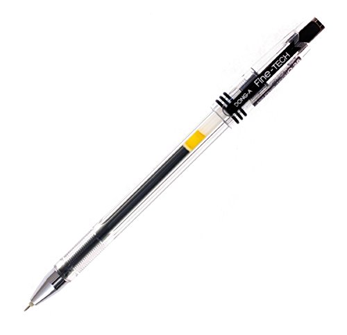 Stylos gel noir Dong-A Amende-Tech 0.25 mm sans bavure avec pointe aiguille fine x12