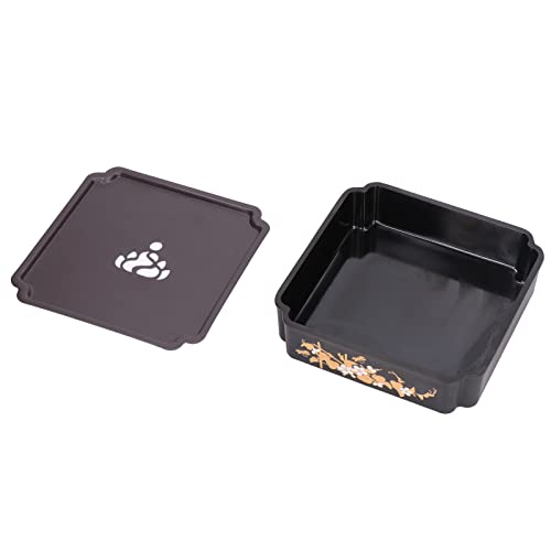 Chinese Kungfu Tea Tray, Chinese Gongfu Tea Table Serving Tray with Water Storage Wooden Tea Set Tray for Kungfu Tea Set(Square)