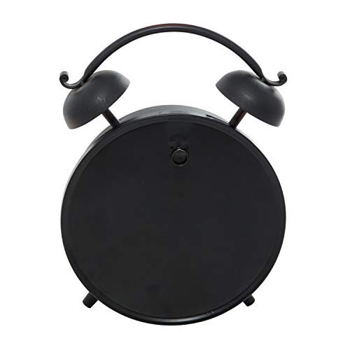 Deco 79 Metal Clock with Bell Style Top, 10" x 4" x 13", Black