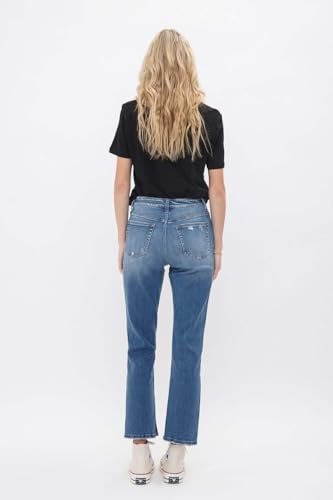 SALT TREE Mica Denim - Under The Table High Rise Ankle Straight W/Slit Detail Jeans - MDP-T2482