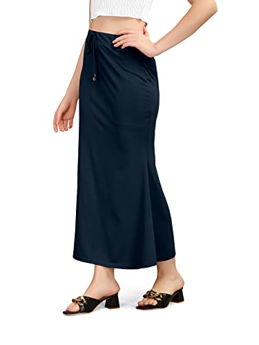 Image of Mogsa Women's Lycra Fishcut Saree Shapewear Petticoat - Tummy Control Slim Fit Stretchable Shaper Skirt with Drawstring & Side Slit for Sarees