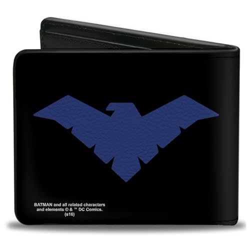 Buckle-Down Unisex-Adult's Pu Bifold Wallet-Nightwing Issue #1 Welcome to Gotham Cover Pose/Logo Black/Gray/Red2