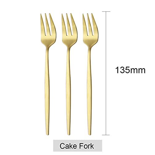 Juego de cubiertos de acero inoxidable, juego de 6 tenedores de té para frutas, ensaladas y postres, cubiertos duraderos para uso en la cocina