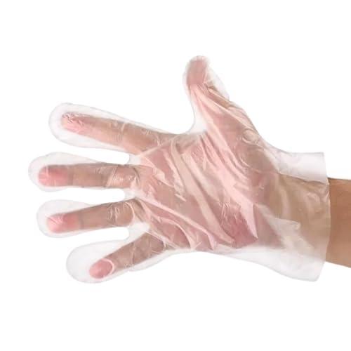 GERCARE Guantes Plástico Desechables no Estériles. Guantes Peluquería, Supermercado, Gasolinera. Caja 100 Unidades. Guantes Polietileno Transparentes Ambidiestros.