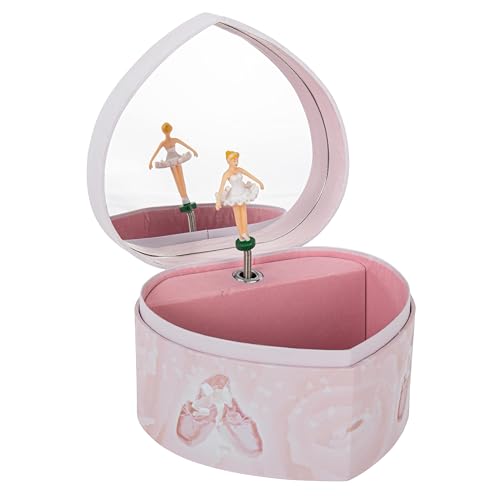 Trousselier 6230974 Musikspieluhr in Herz-Form, Ballerina, nachtleuchtend, Spieldose für Kinder