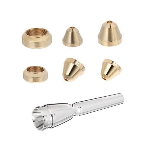 SWOOMEY 7 Pcs Professional Trumpet Mouthpiece Plated Durable Trumpet Supplies for Beginners and All Ages present for Aspiring Musicians