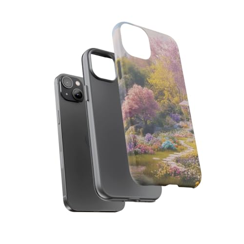 Coque iPhone 14 Plus cottage fleuri cascade rigide et mate