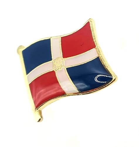 Pin's drapeau de la République dominicaine en métal, Métal