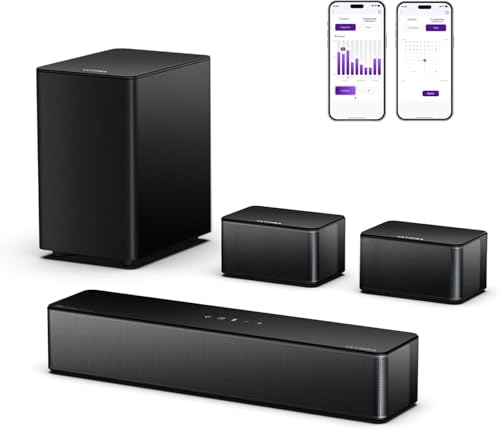ULTIMEA 5.1 Virtual Surround Sound Bar, 320W Home Theater Surround System with Adjustable Speakers...