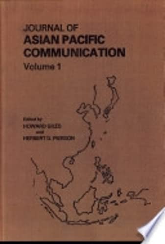 Amazon.com: Journal of Asian Pacific Communication Vol.1: 9781853590986 ...