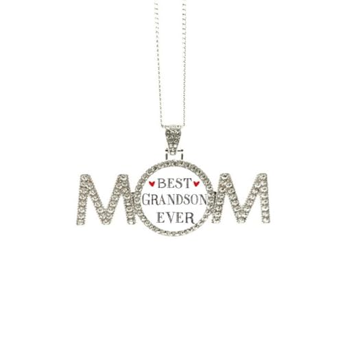 Collier Best Grandson Ever bijou d'anniversaire et cadeau grand-mère M