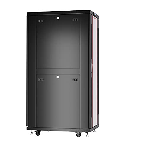 Sysracks Server Rack Network Cabinet Locking Deep Server Cabinet 32-Inch Depth Floor Network Rack On Wheels’ Portable Computer Cabinet (32U (24" W X32 D X67)) #TOP2