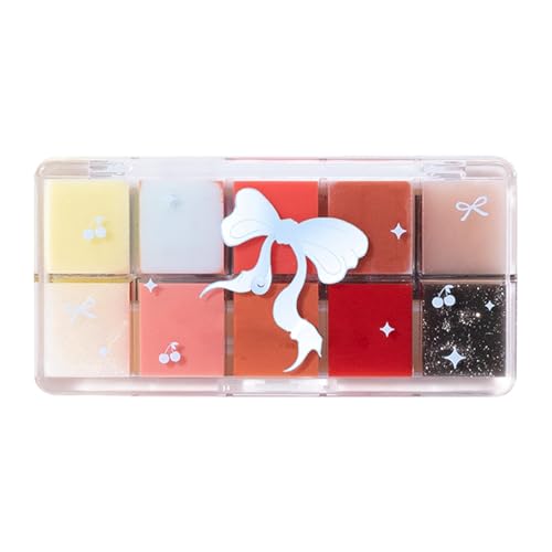 Paleta de tintes de labios, Maquillaje de paleta de labios | Brillos de labios suaves multicolor Jelly de 10 colores - Paleta de crema de labios, brillos de labios suaves multicolores, maquillaje hidr