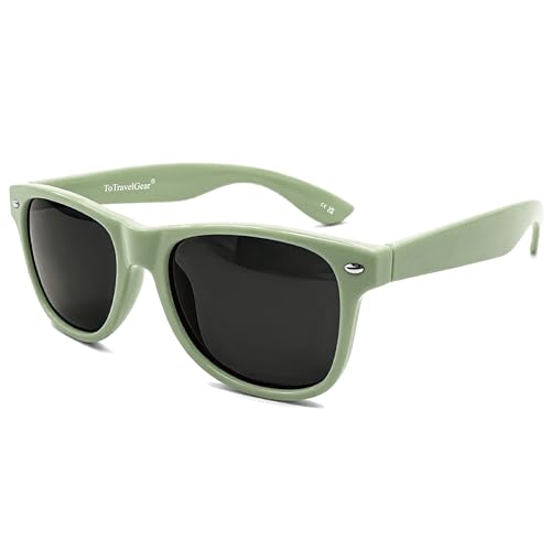 toTravelGear Polarized Sunglasses for Men and Women Retro Square Sun Glasses for Driving Traveling UV Protection(Sage Green)